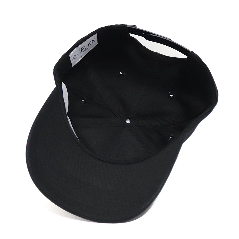 FLATHEAD LEATHER PATCH BASEBALL CAP -BLACK