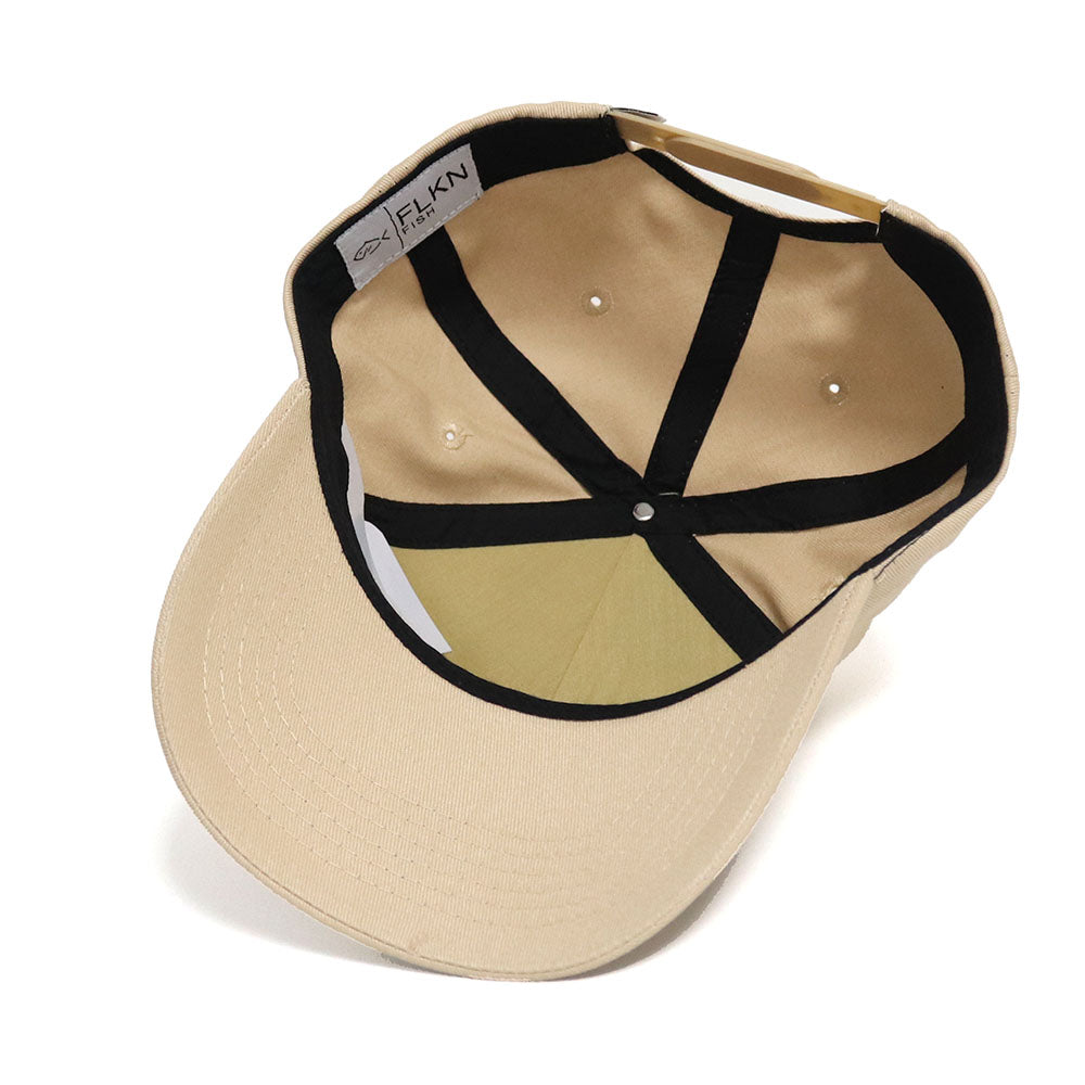 MARLIN LEATHER PATCH BASEBALL CAP -KHAKI