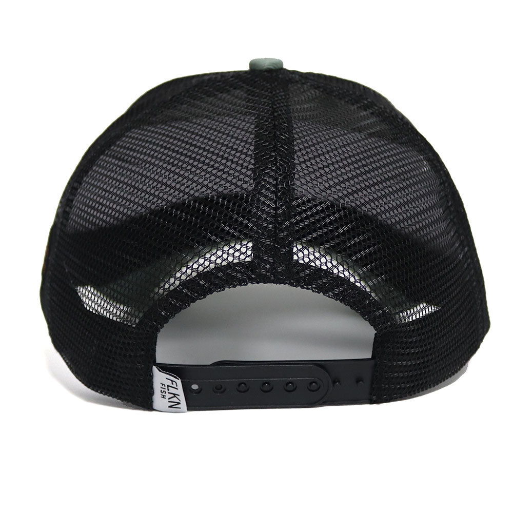 LEATHER PATCH BREAM TRUCKERS CAP-GREEN