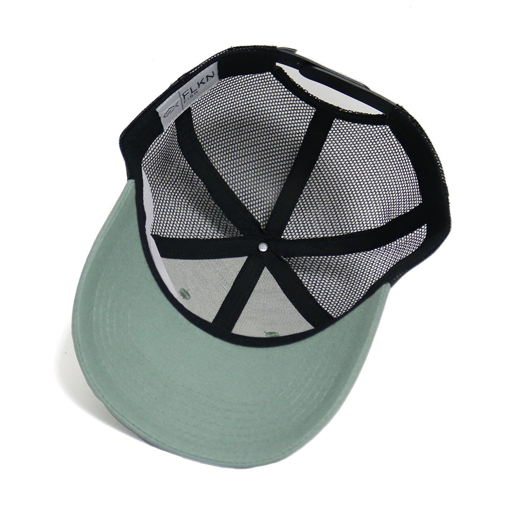 LEATHER PATCH BREAM TRUCKERS CAP-GREEN