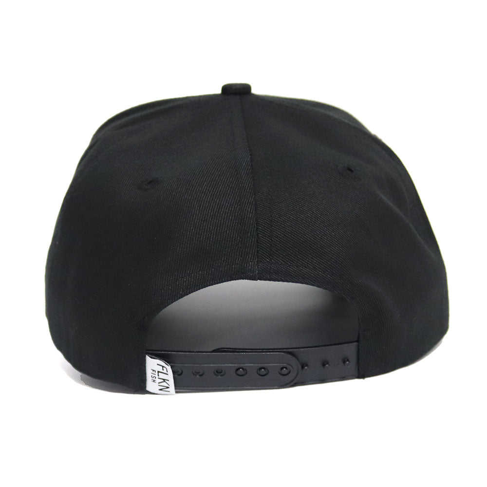 FLATHEAD LEATHER PATCH BASEBALL CAP -BLACK