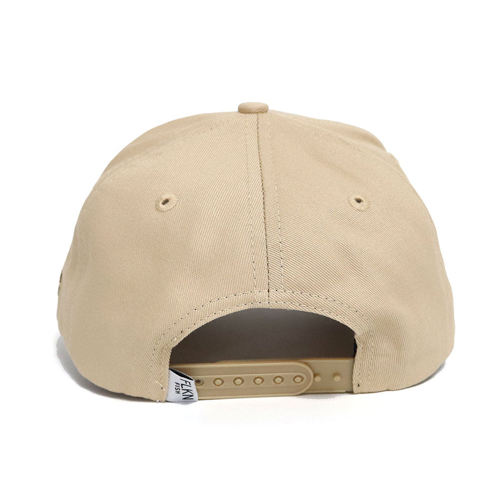 MARLIN LEATHER PATCH BASEBALL CAP -KHAKI