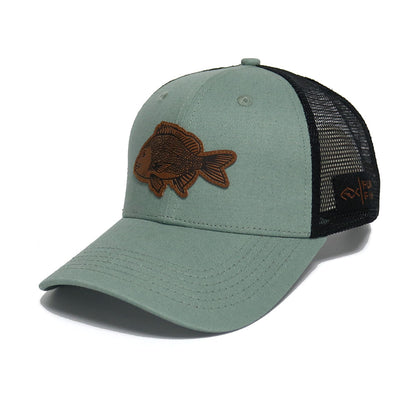 LEATHER PATCH BREAM TRUCKERS CAP-GREEN