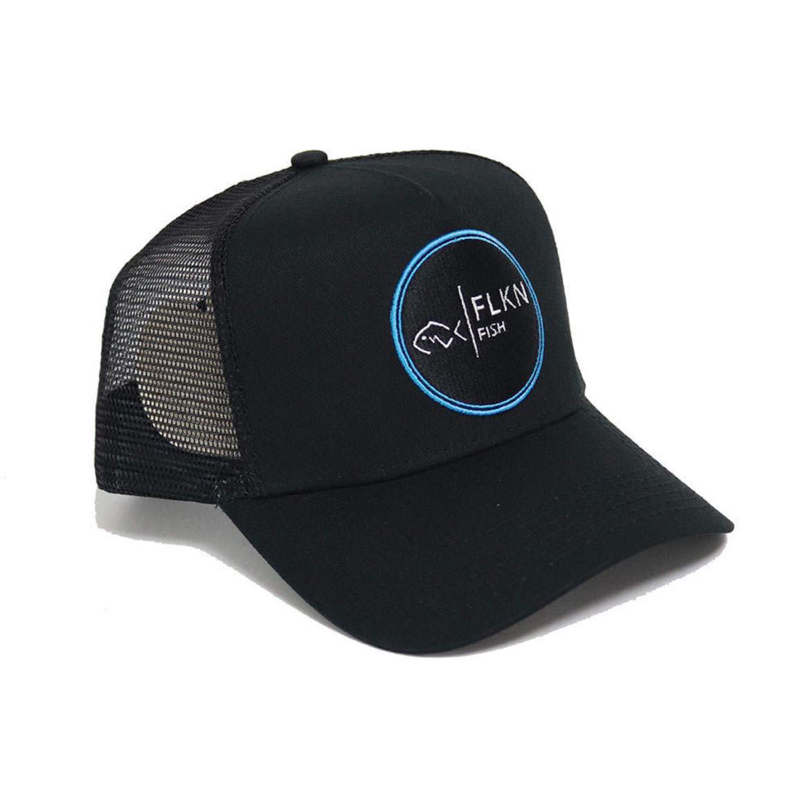 FLKN BLUE PATCH TRUCKERS CAP - BLACK