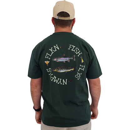 THE FLYS & NYMPS TEES- FOREST