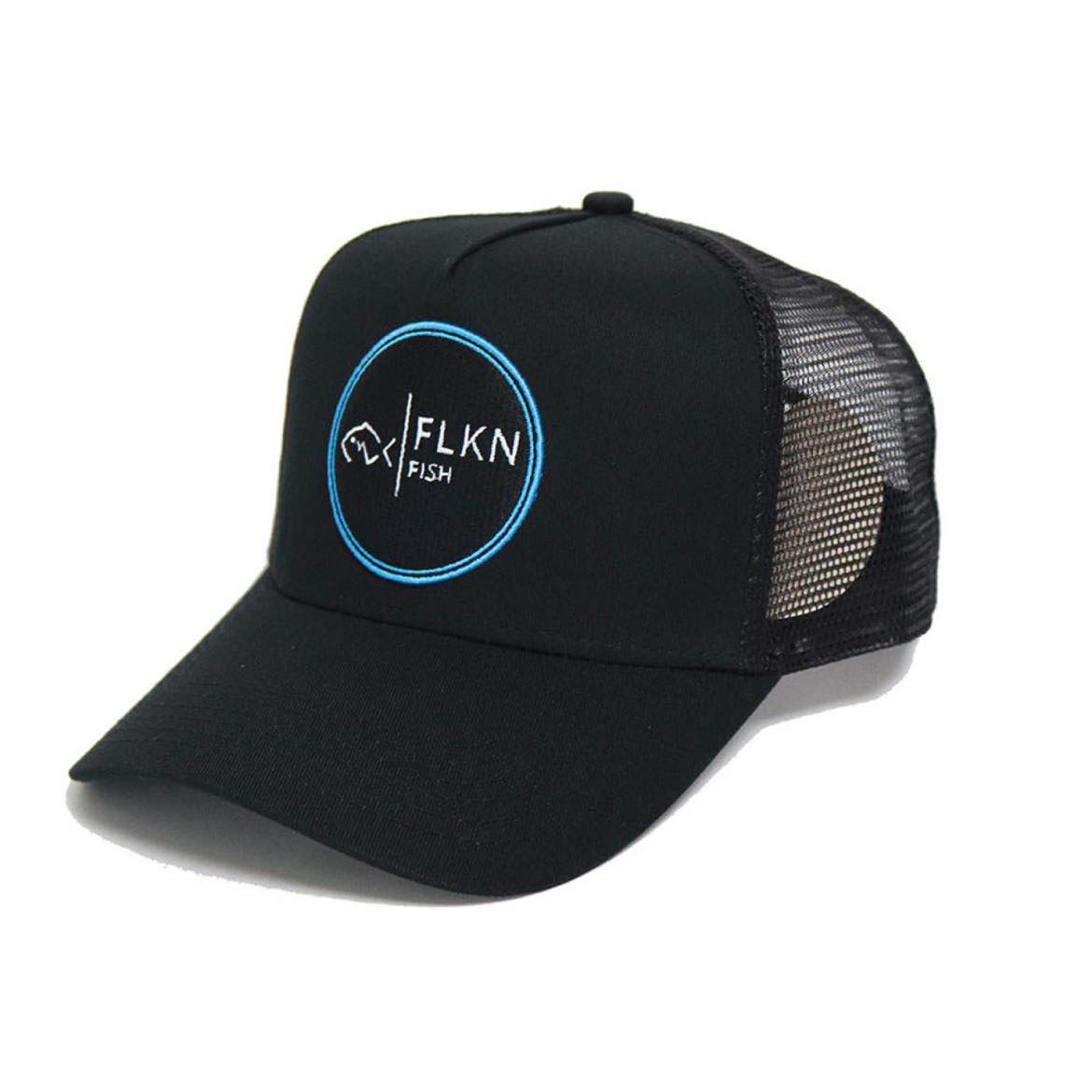 FLKN BLUE PATCH TRUCKERS CAP - BLACK