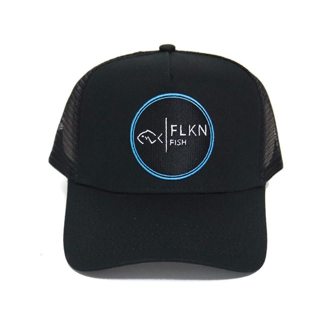 FLKN BLUE PATCH TRUCKERS CAP - BLACK