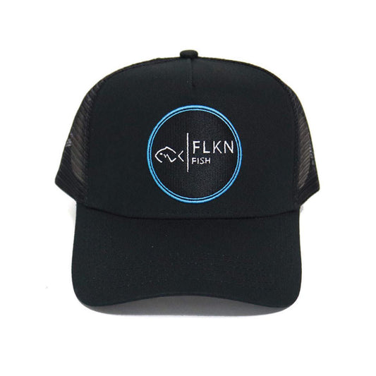 FLKN BLUE PATCH TRUCKERS CAP - BLACK