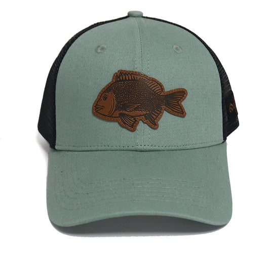 LEATHER PATCH BREAM TRUCKERS CAP-GREEN