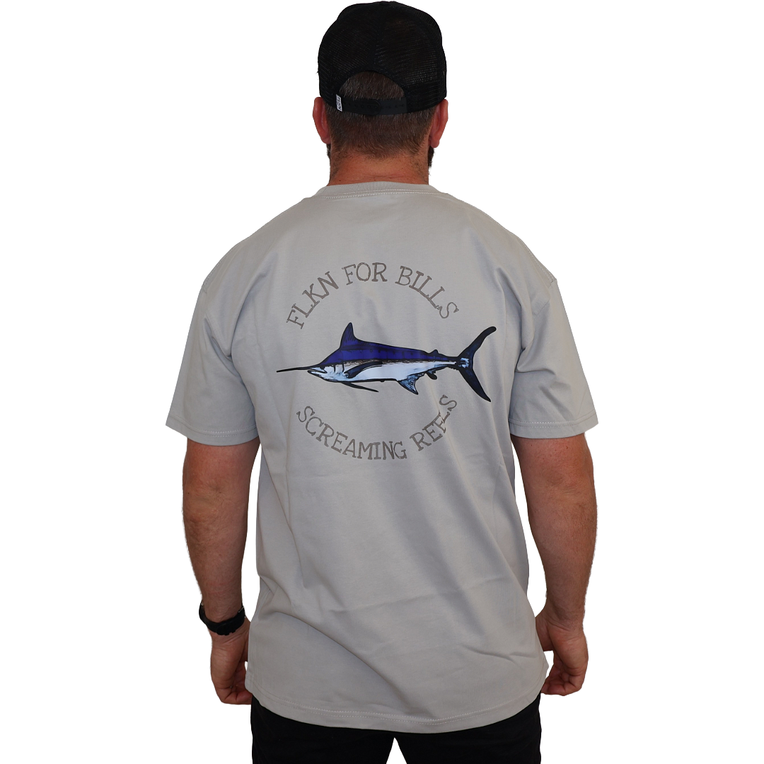 THE FLKN FOR BILLS TEE- SILVER