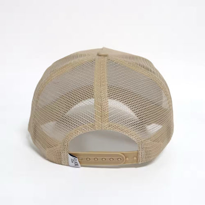 YELLA LEATHER PATCH BASEBALL CAP -KHAKI
